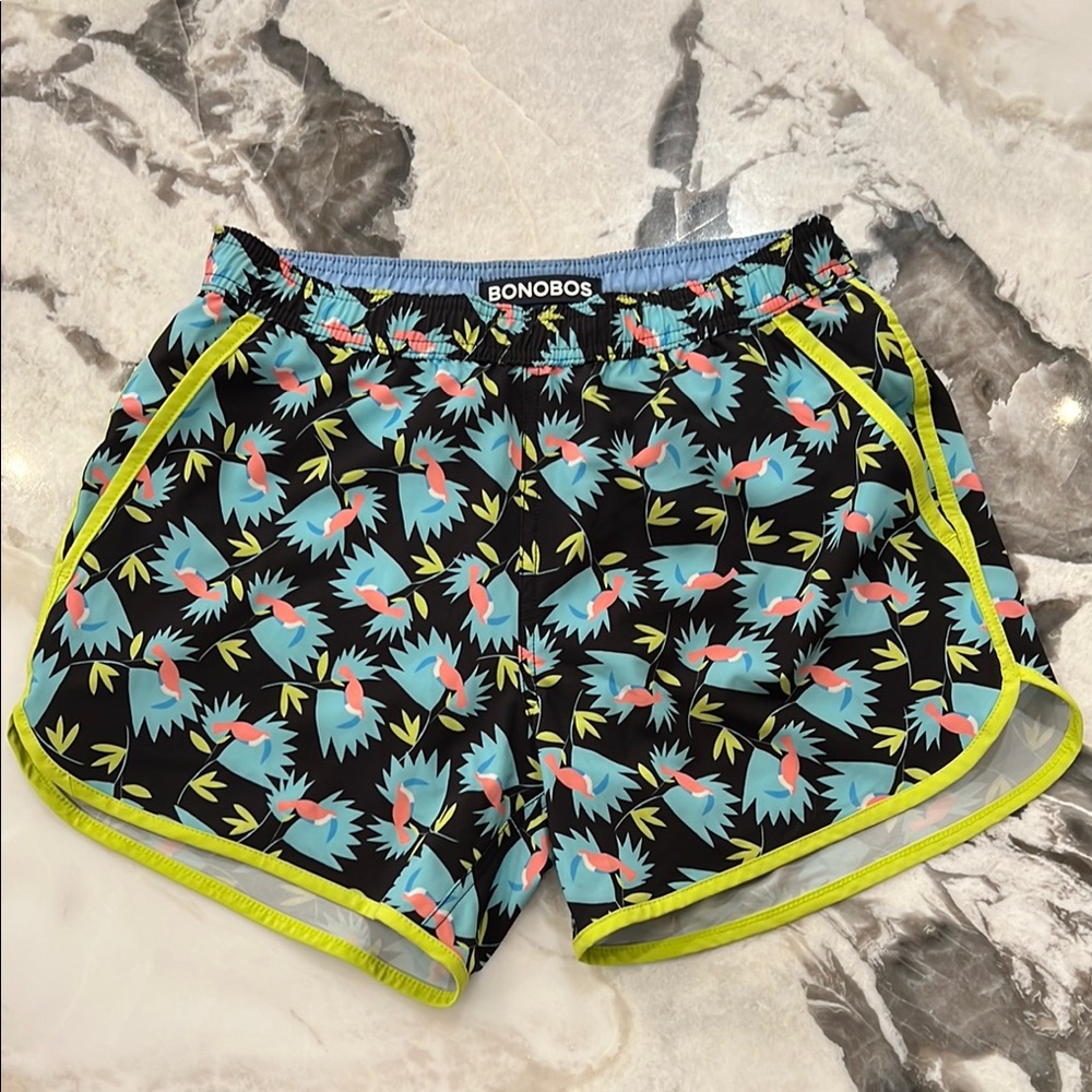Bonobos Throwback Tropical Print Swim Trunks